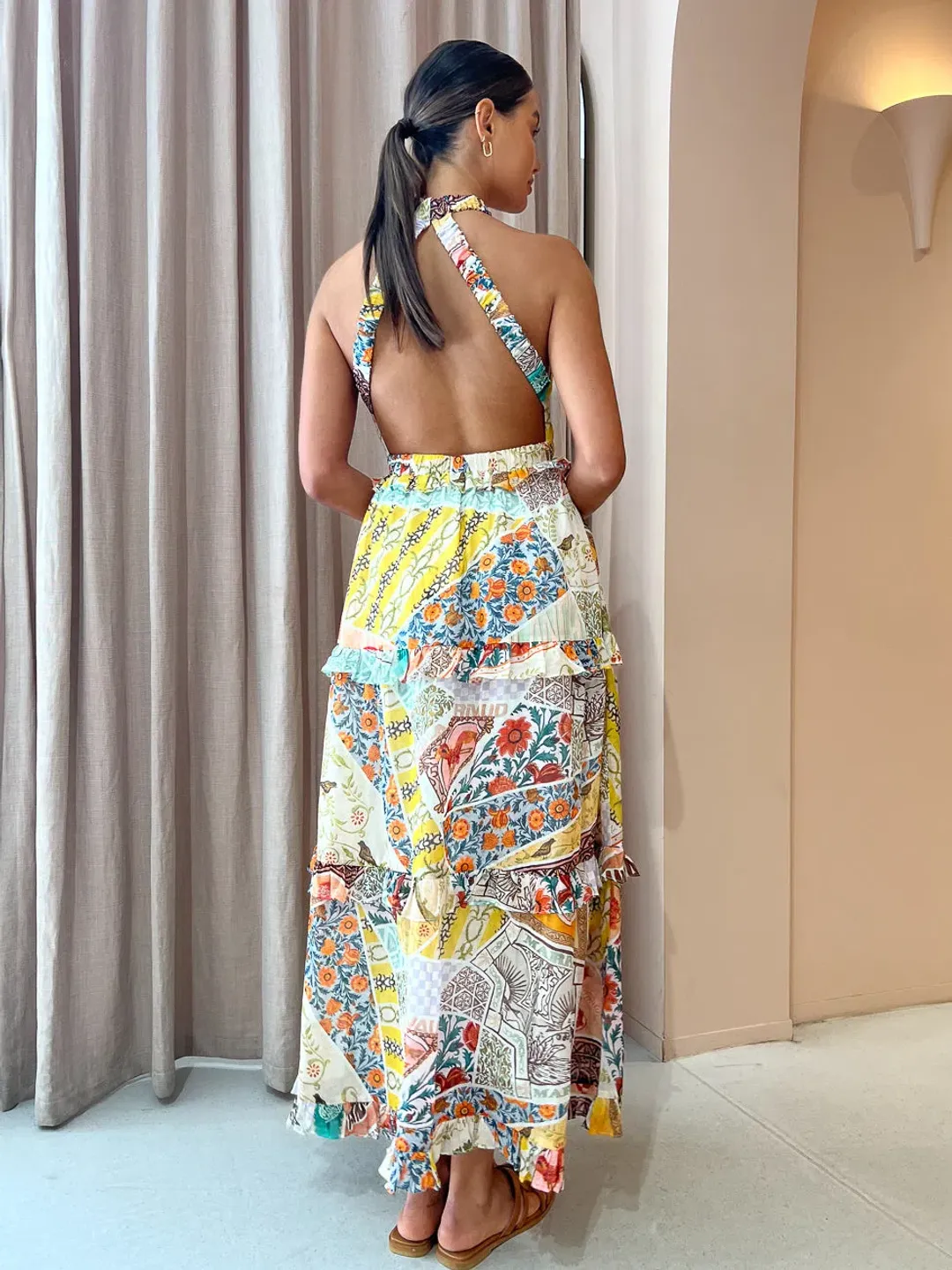 Kate Ford Zellejie Long Layered Dress in Multi Size 8 for rent on The Volte - main image