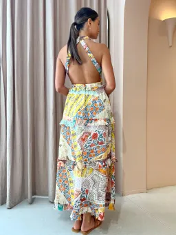 Kate Ford Zellejie Long Layered Dress in Multi Size 8 for rent on The Volte - image 3