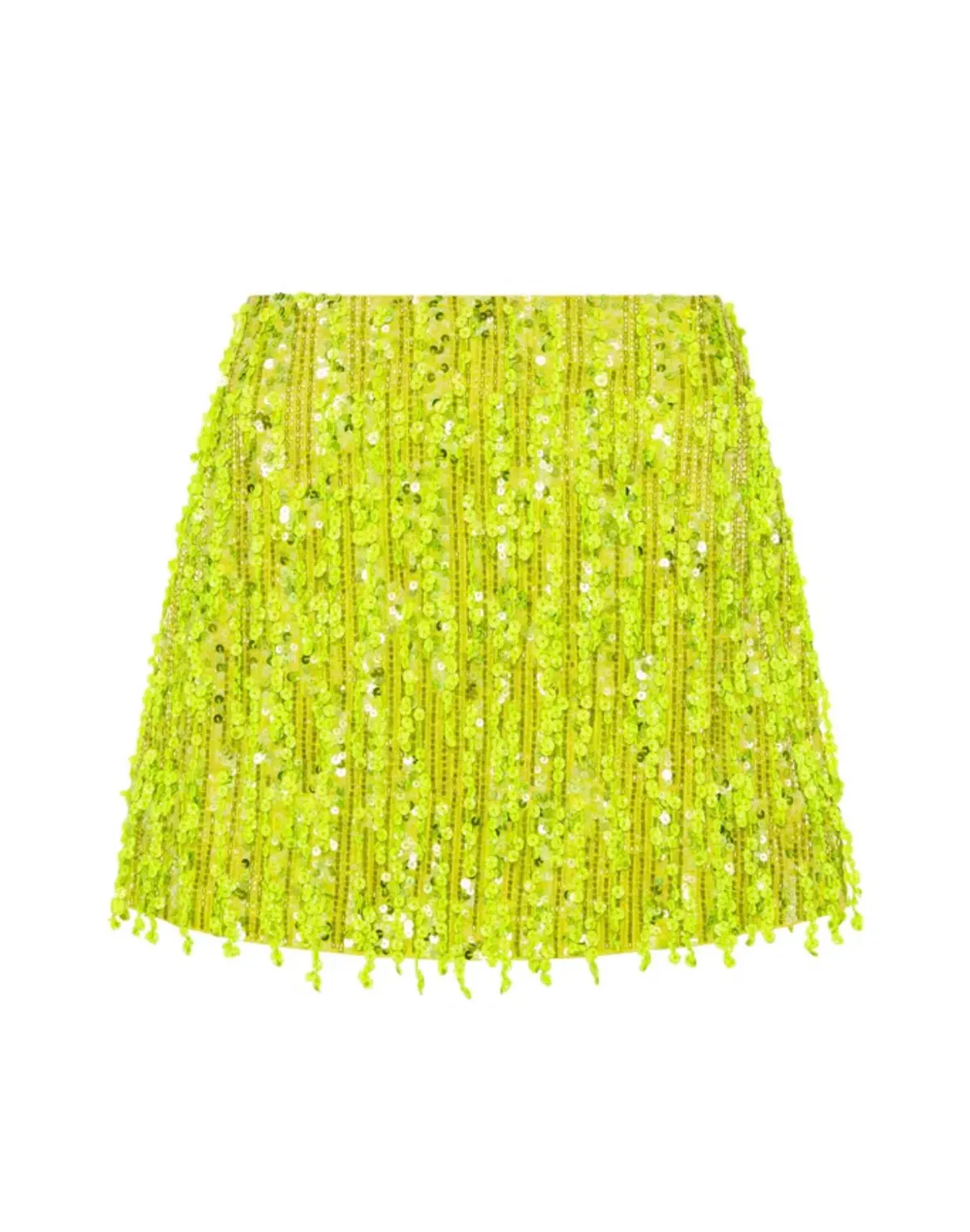 Aje Garni Sequin Micro Mini Skirt Green Sequin Size 8 - Image 3