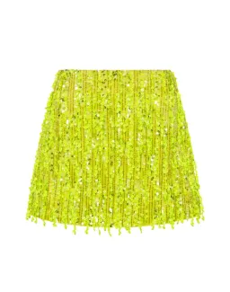 Aje Garni Sequin Micro Mini Skirt Green Sequin Size 8 for rent on The Volte - image 3