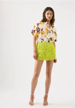 Aje Garni Sequin Micro Mini Skirt Green Sequin Size 8 for rent on The Volte - image 1