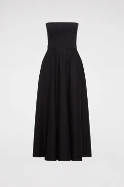 Scanlan Theodore Crepe Knit Cotton Strapless Dress Black Size 8 for rent on The Volte - image 3