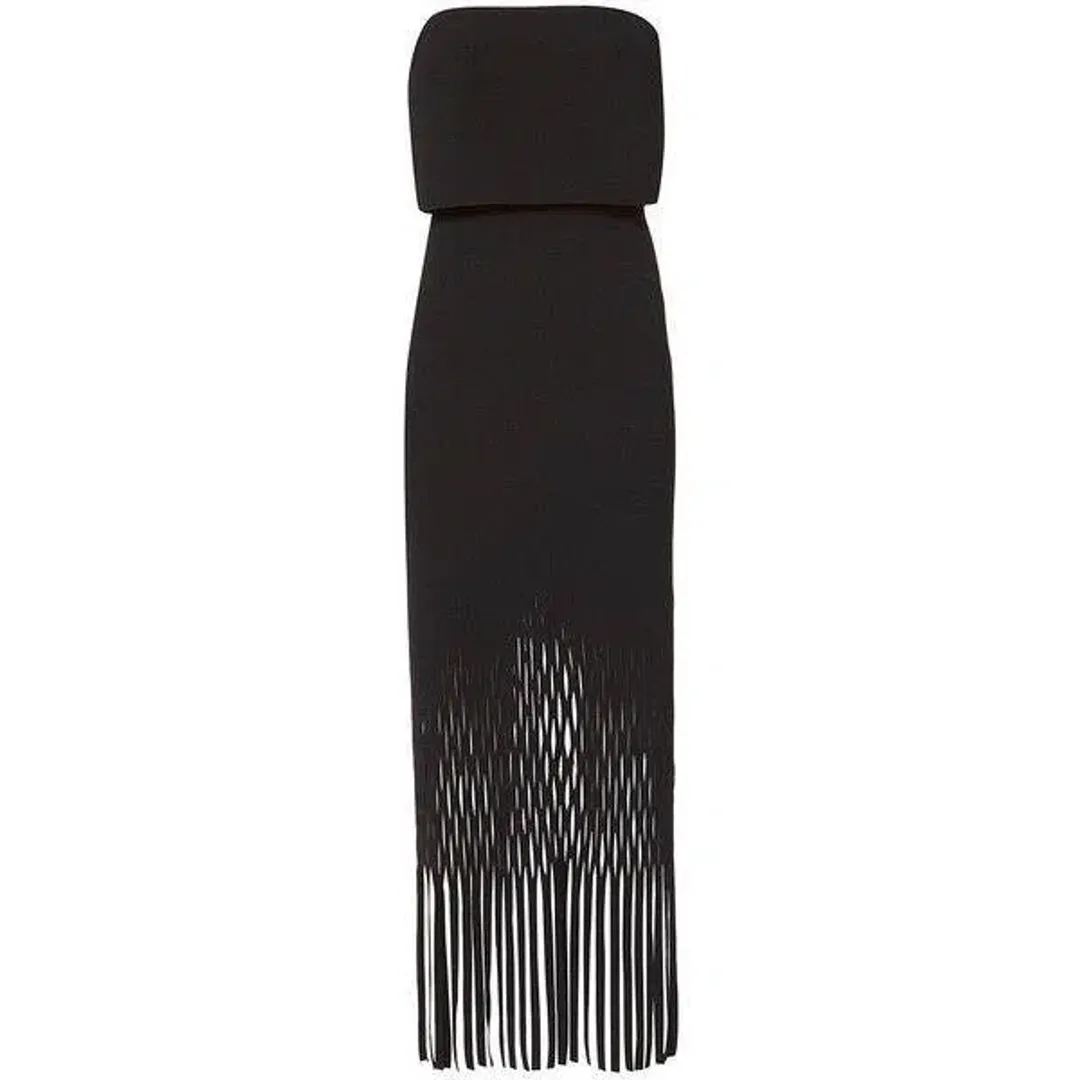 Dion Lee Strapless Laser Cut Dress Black Size AU 8 for rent on The Volte - main image