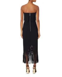 Dion Lee Strapless Laser Cut Dress Black Size AU 8 for rent on The Volte - image 2