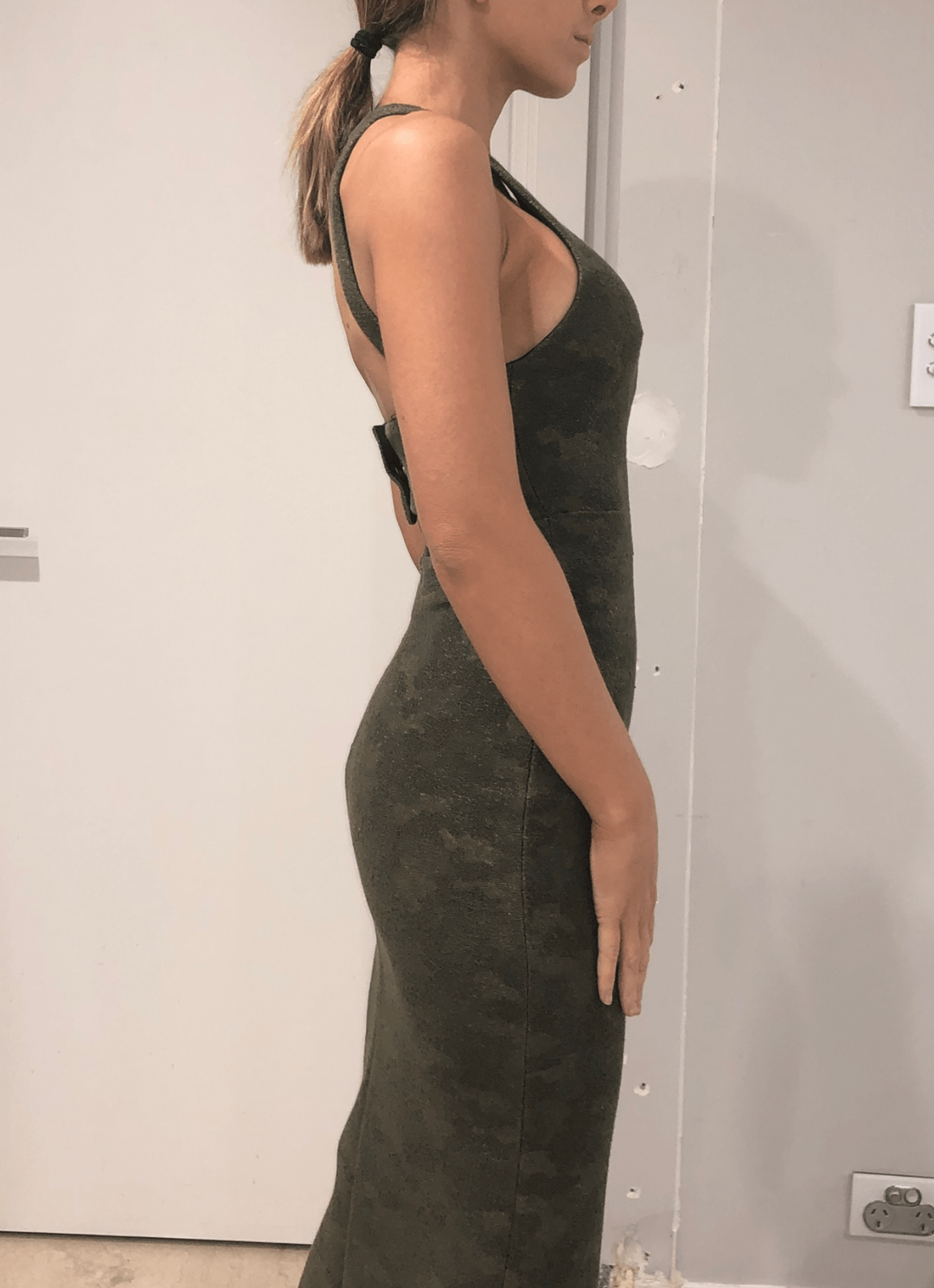 Manning Cartell Camouflage Green Midi SAMPLE PIECE Sz 6 for rent on The Volte - main image