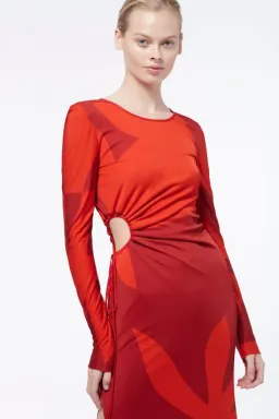 Manning Cartell Flame Tree Long Sleeve Dress Red Size AU 16 for rent on The Volte - image 3