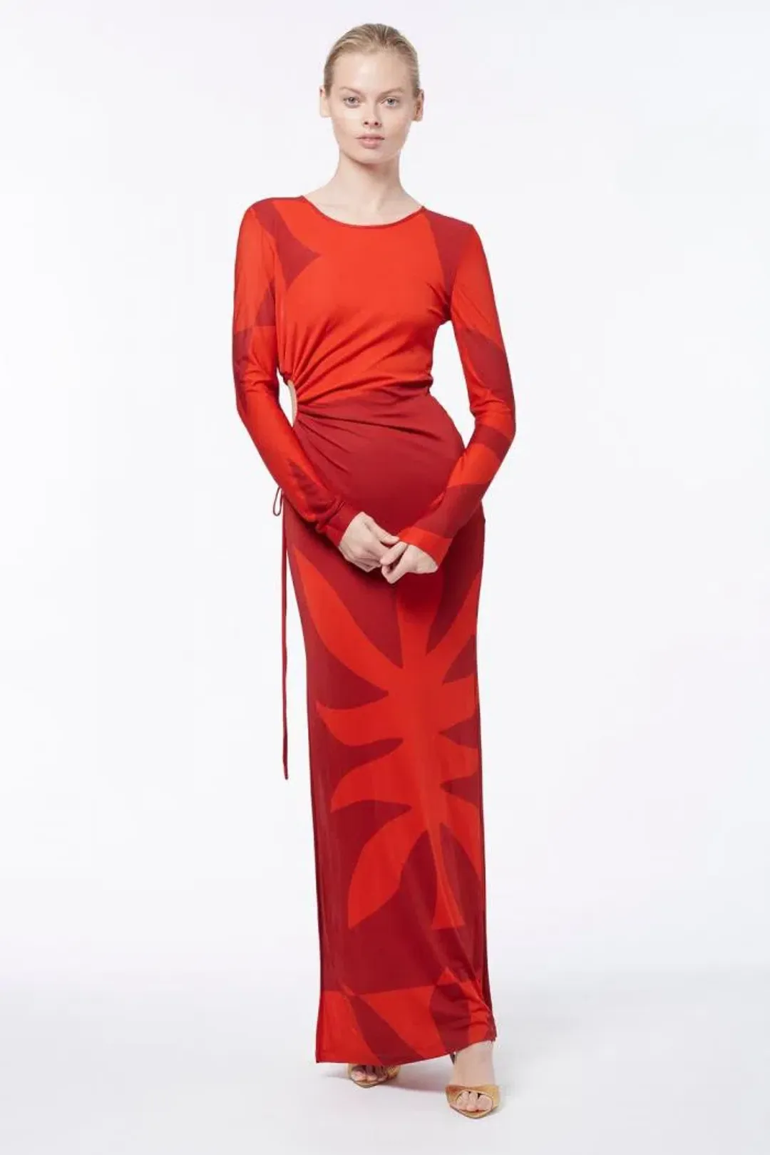 Manning Cartell Flame Tree Long Sleeve Dress Red Size AU 16 for rent on The Volte - main image