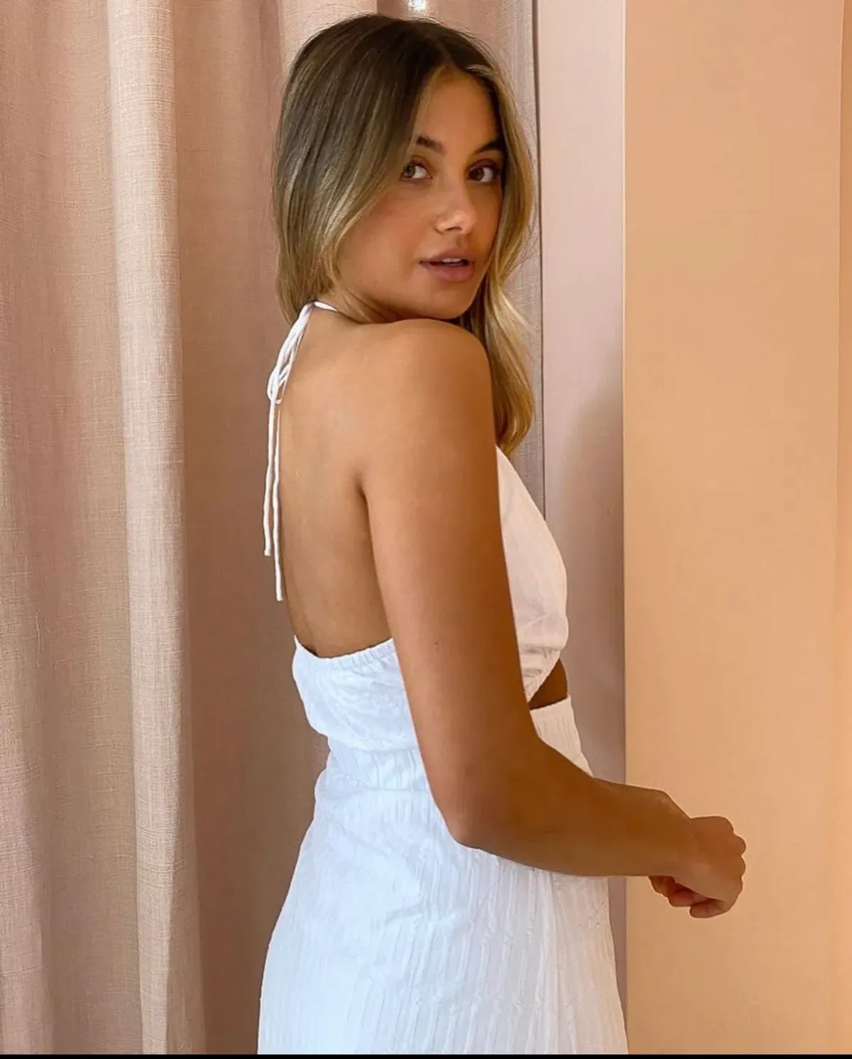 By Nicola Halter Maxi Dress White Size AU 14 - Image 3