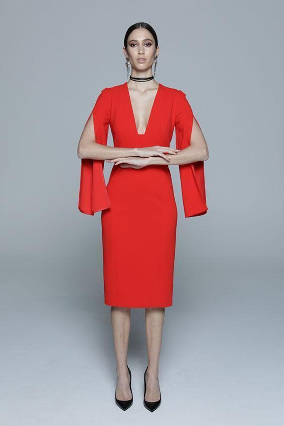 DEMKIW She Evolves Dress in Fire Red, Size 8 for rent on The Volte - main image