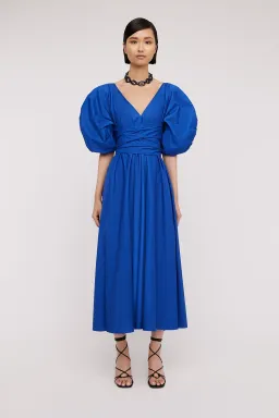 Scanlan Theodore Parachute Gather Sleeve Dress Blue Size 10 / M for rent on The Volte - image 1