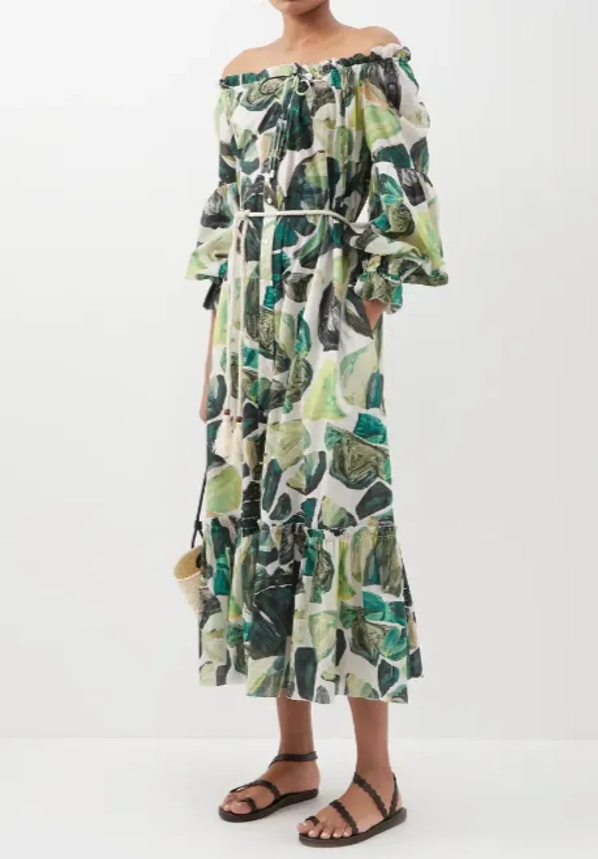 Alemais Siena Off Shoulder Dress Green Size 12 - Image 2