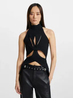 Dion Lee Muscular Twist Tank Top Black Size 6 for rent on The Volte - image 2