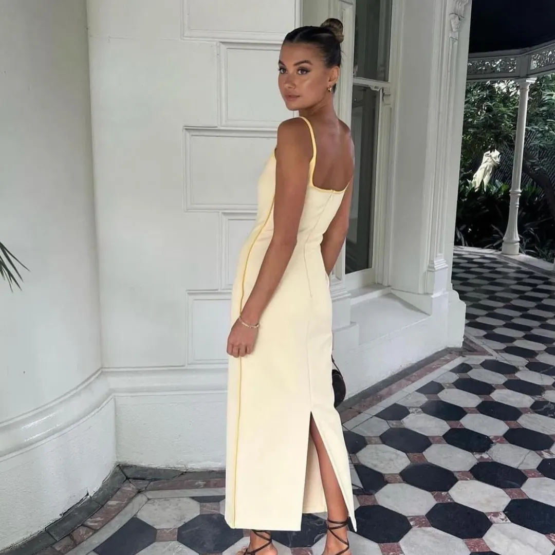 Paris Georgia Marlo Dress In Daffy Yellow Size XS/Au 6 for rent on The Volte - main image