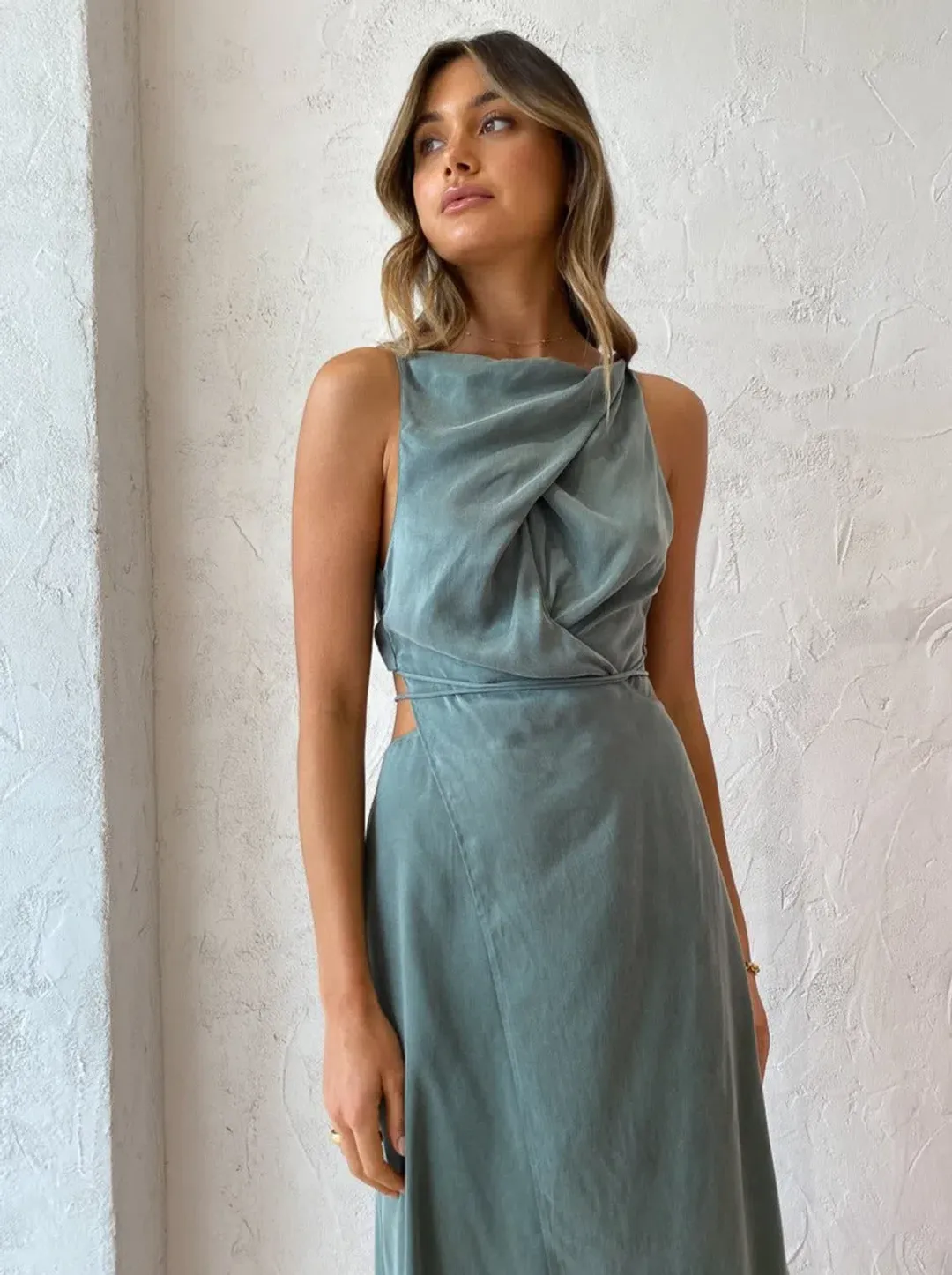 One Fell Swoop Cult Dress In Viridian Size 14 for rent on The Volte - main image