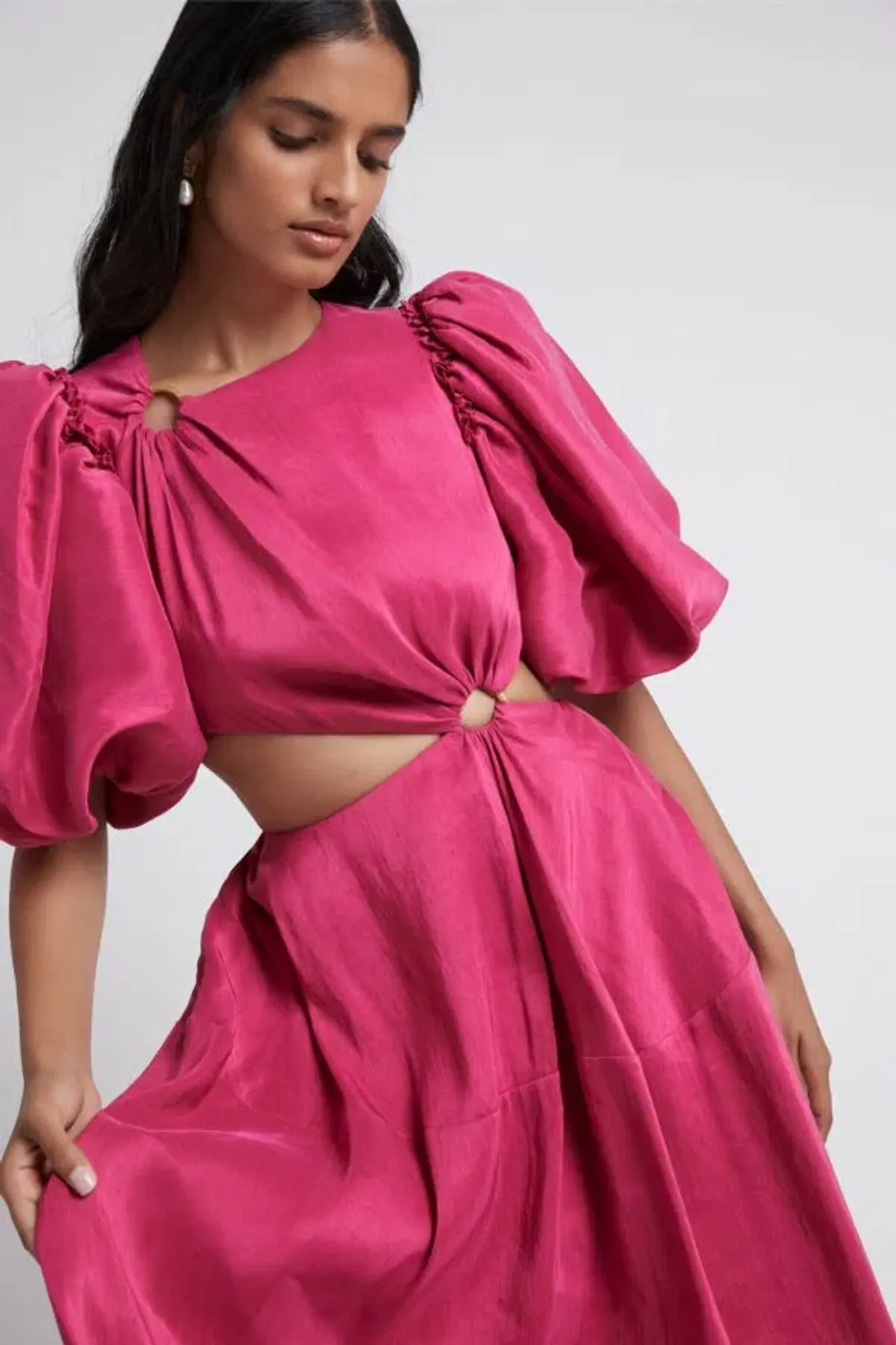 Aje Vanades Cut Out Ring Midi Dress Pink Size 8 - Image 3