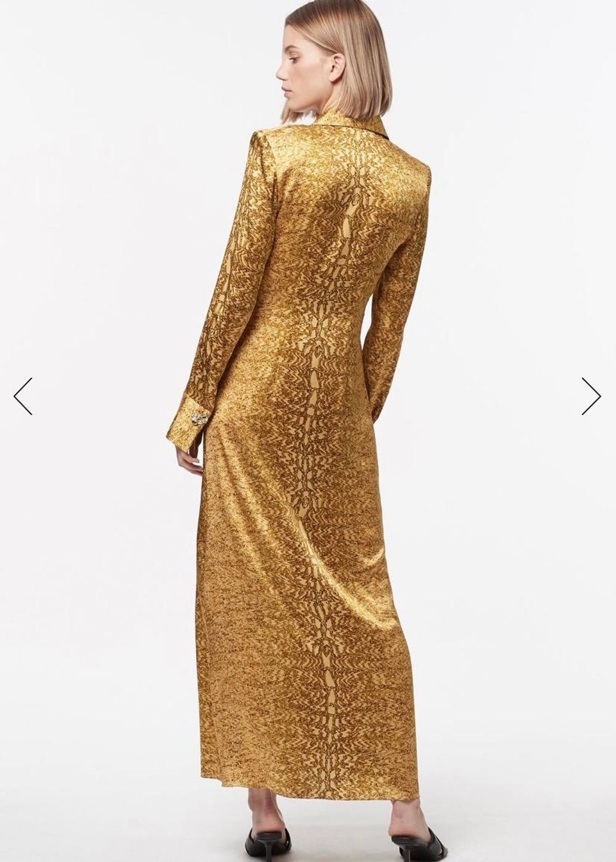 Manning Cartell Golden Atlas L/S Dress Gold Size 6 - Image 2