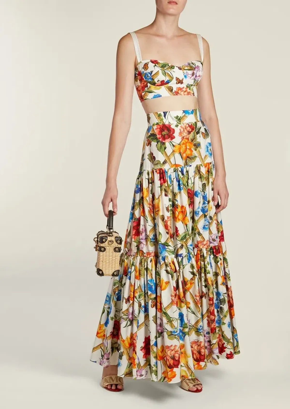 Dolce and Gabbana Bustier and Skirt Set Print Size 6 for rent on The Volte - main image