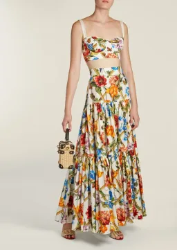 Dolce and Gabbana Bustier and Skirt Set Print Size 6 for rent on The Volte - image 1
