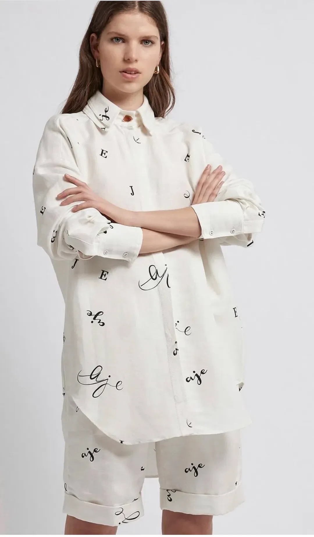 Aje Psychedelia Multi Logo Shirt Size 10 for rent on The Volte - main image