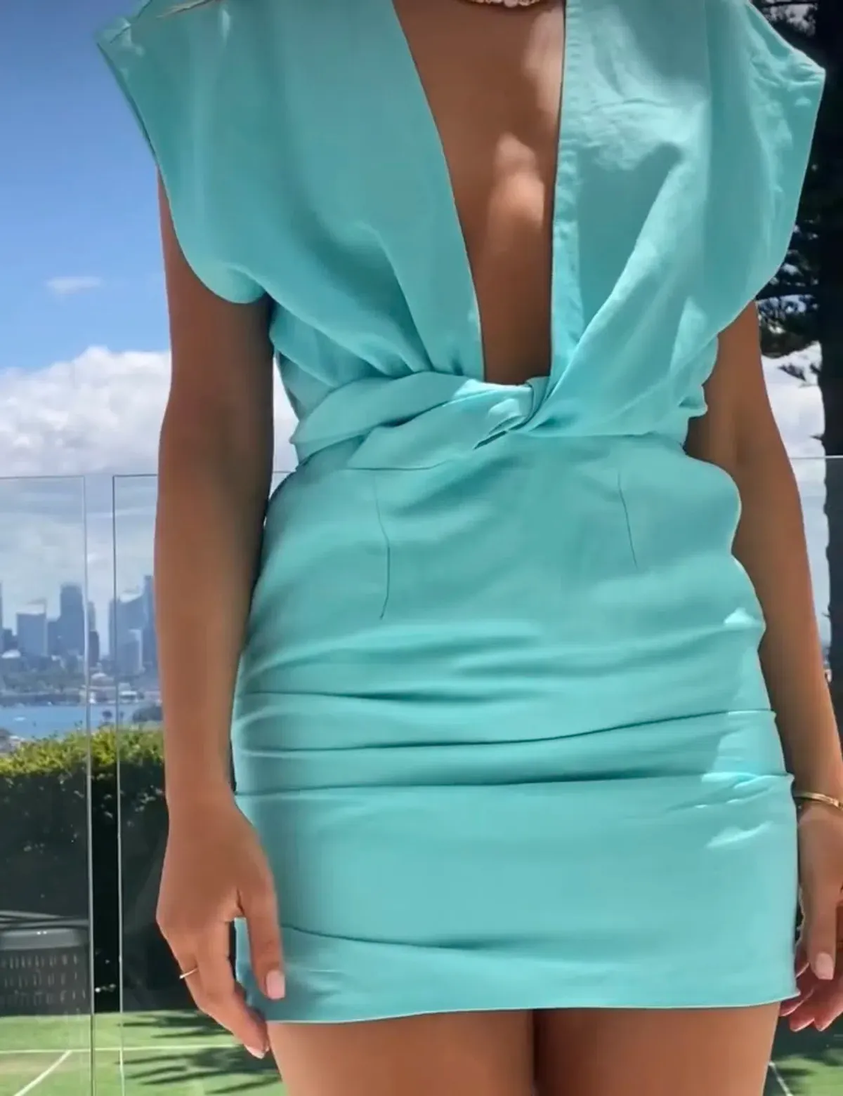 Pfeiffer Apollo Mini Dress Ice Blue Size 10 - Image 2