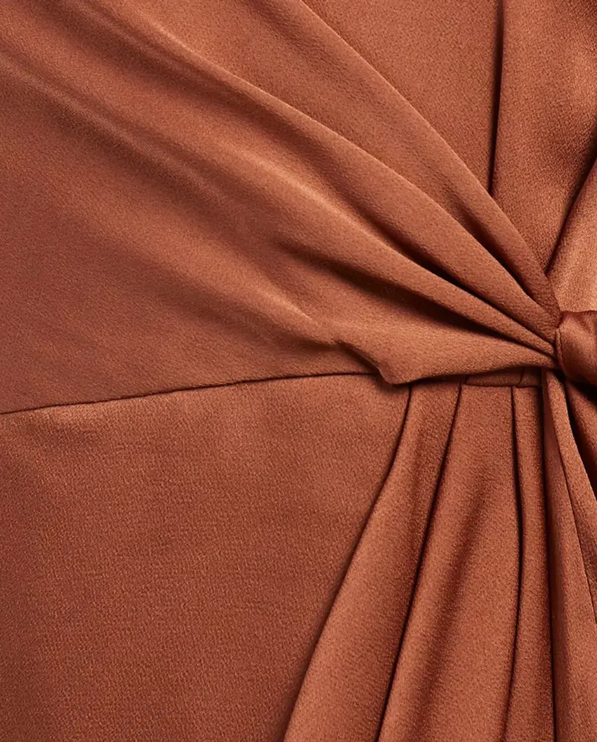 Shona Joy Luxe Tie Front Cocktail Dress Mocha Size 10 - Image 5