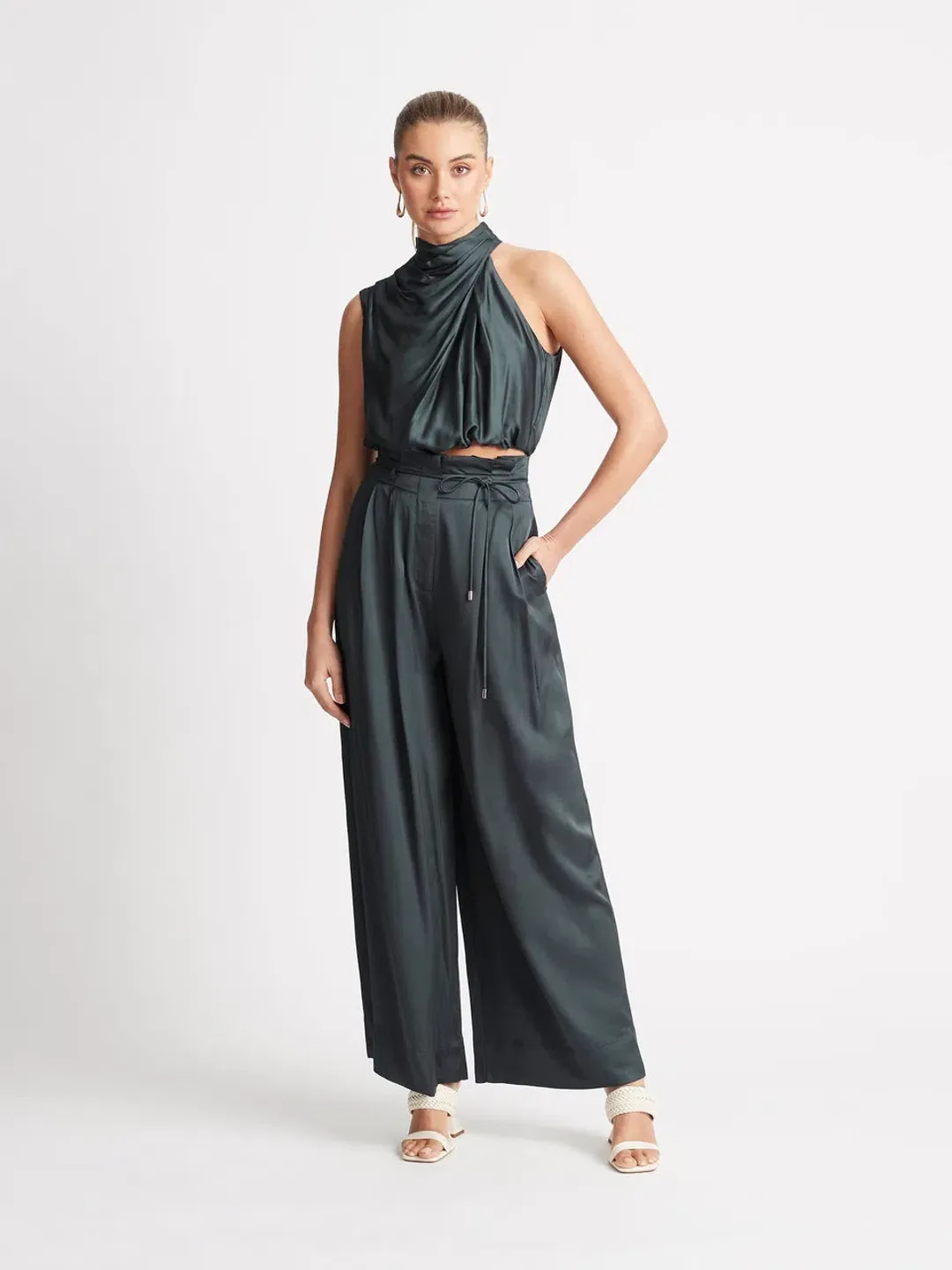 Sheike Gracie Top and High Waist Pants Set Grey Size 10 for rent on The Volte - main image