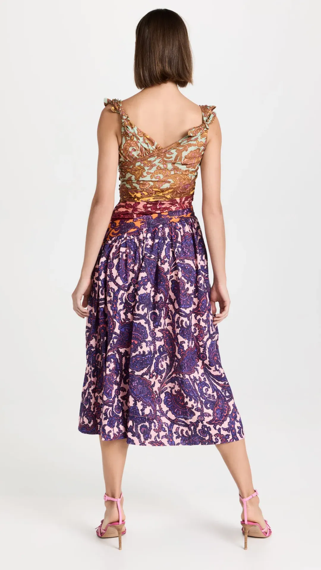 Zimmermann Tiggy Bow Midi Dress Spliced Paisley Size 4 / Au 16 for rent on The Volte - main image