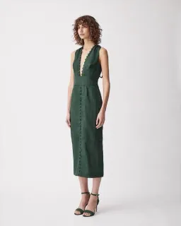 Joslin Studio Midi Dress Olive Green Size AU 12 for rent on The Volte - image 1