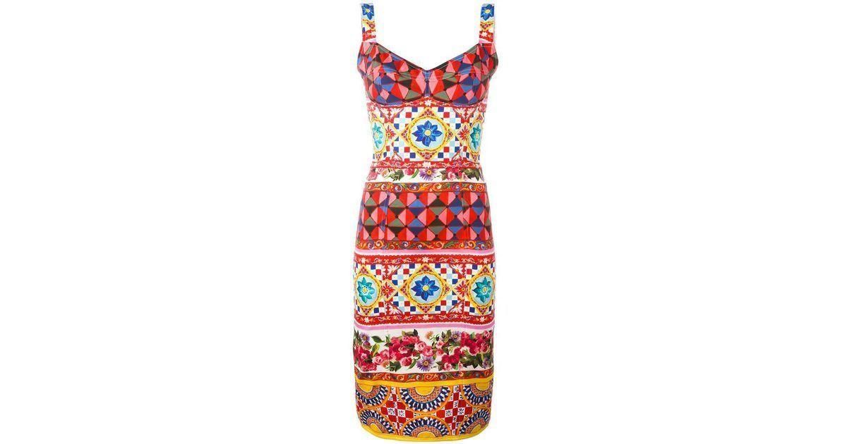 Dolce & Gabbana Mambo Print Fitted Dress Print Size 10 - Image 3