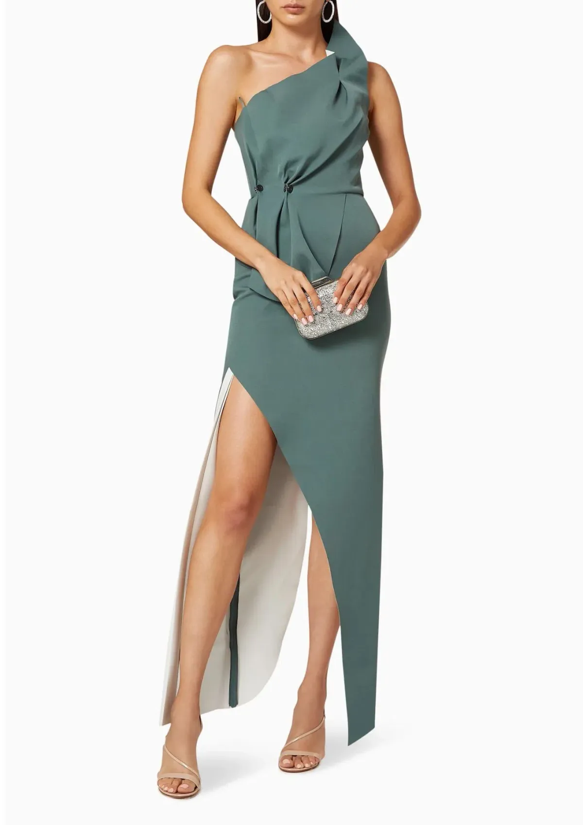 Rachel Gilbert Carmine Gown Fern Green Size AU 10 - Image 1