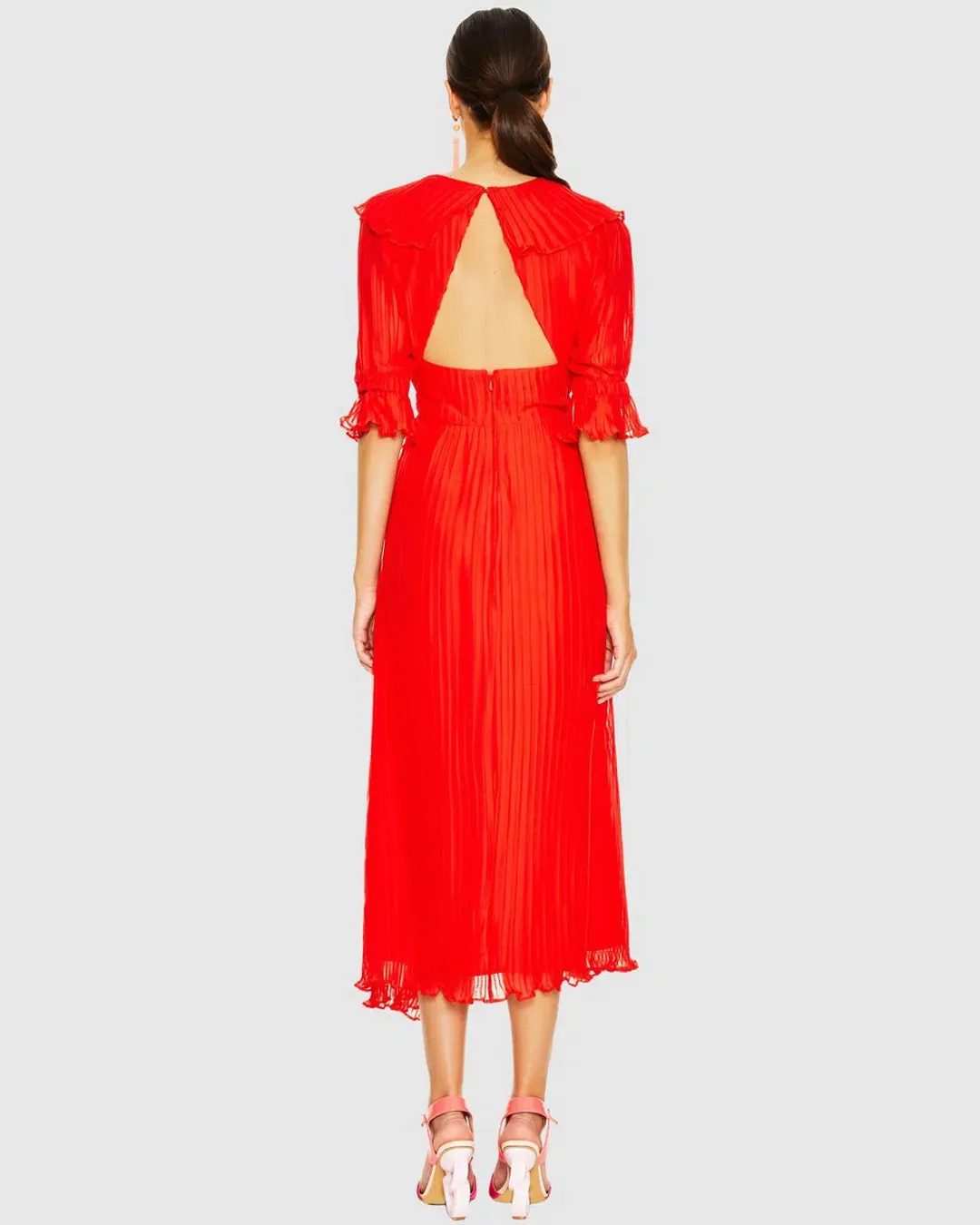 Talulah Sweet Sugar Midi Dress Red Size 8 for rent on The Volte - main image