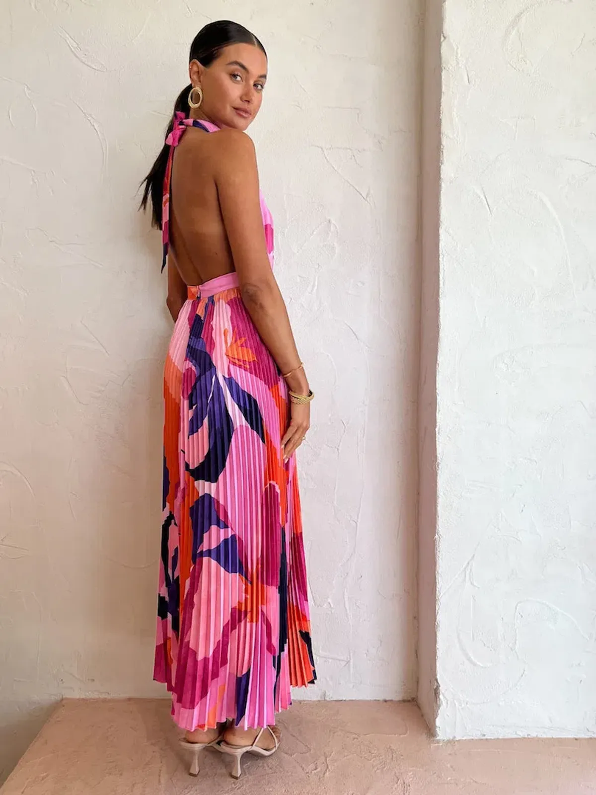 Lidee Renaissance Gown in Capri Print Pink Size 6 / XS - Image 3