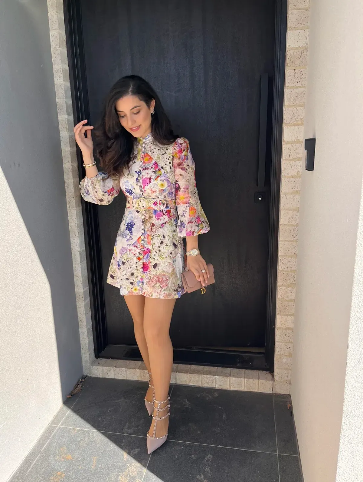 Zimmermann Prima Belted Mini Dress Floral Size 1/Au 10 - Image 3