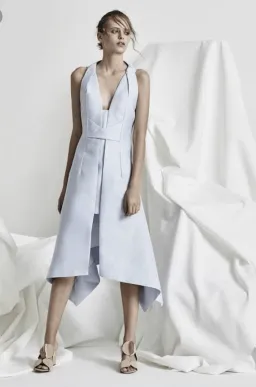 Acler Leighton Midi Dress Wedgewood Ice Blue Size 8 for rent on The Volte - image 1