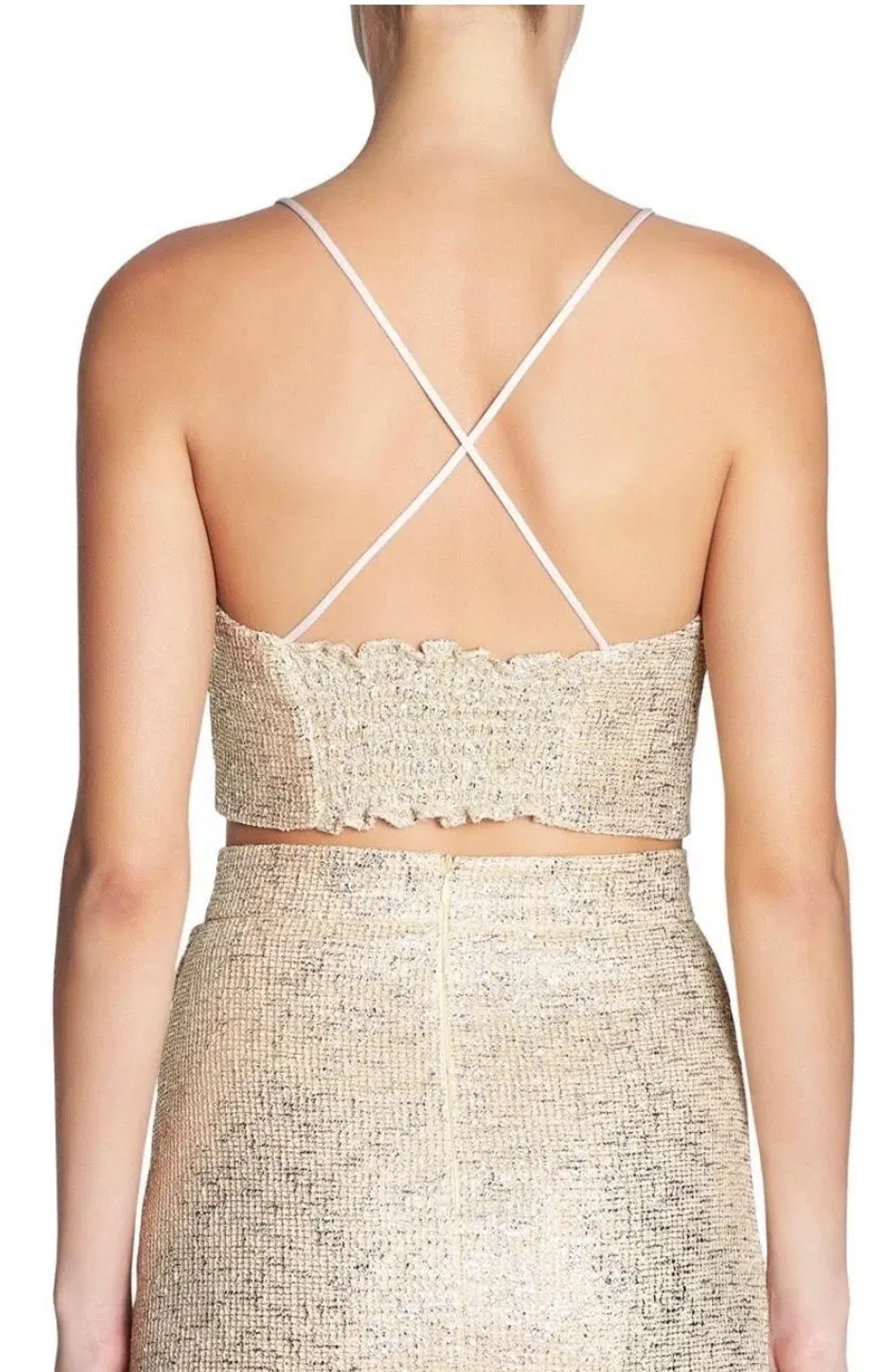 Manning Cartell Flash Bulb Mini Skirt & Cami Set Metallic Gold Size 8 for rent on The Volte - main image