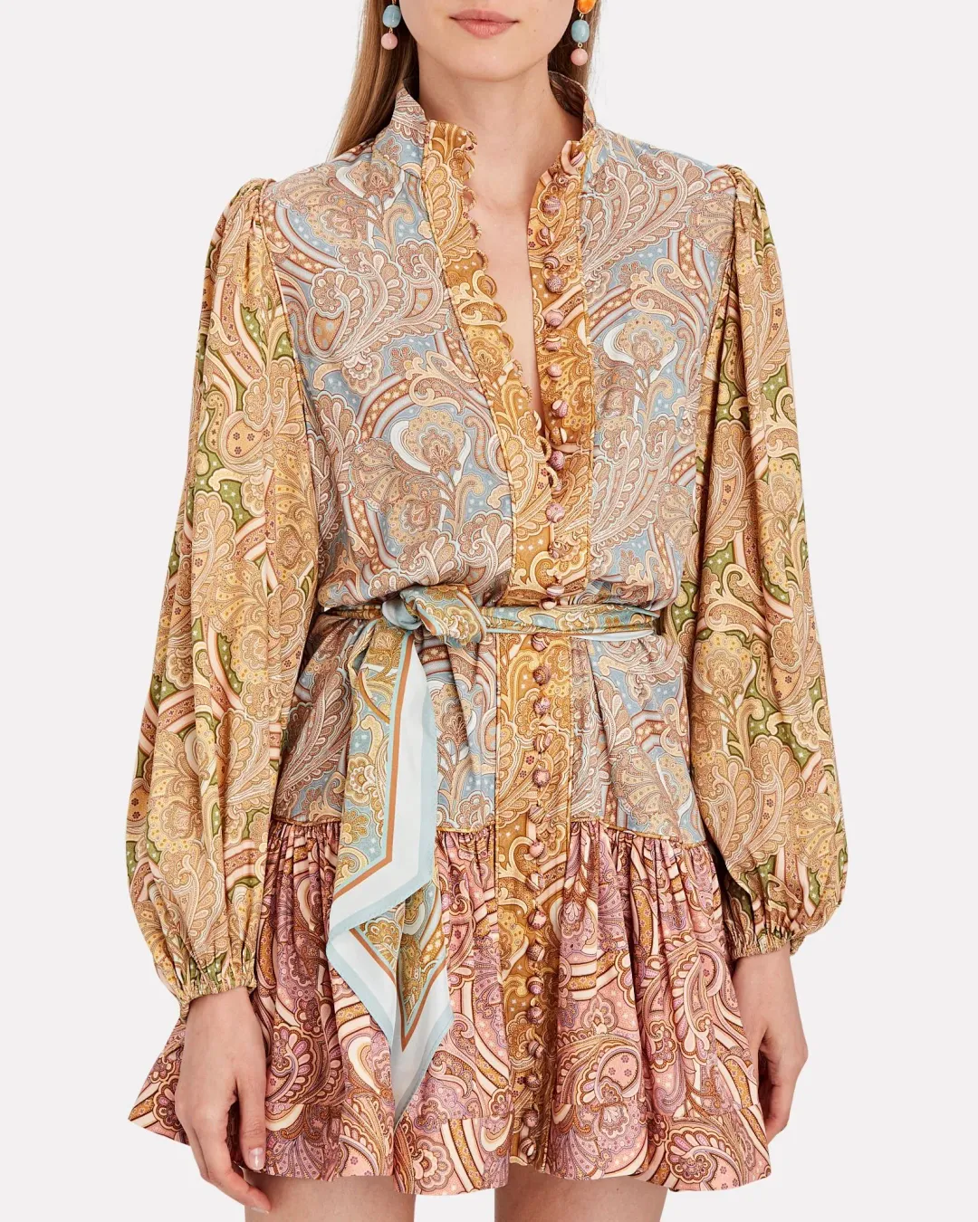 Zimmermann Tempo Silk Mini Dress Print Size 0/Au 8 for rent on The Volte - main image