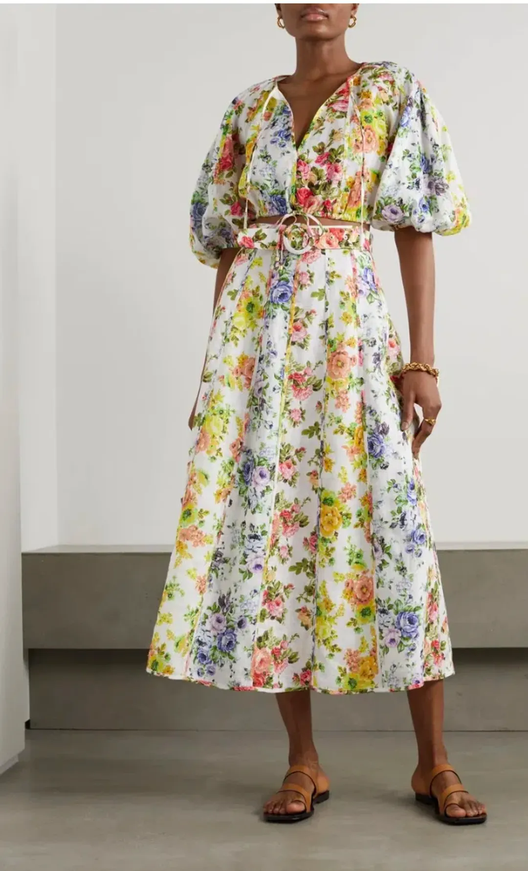 Zimmermann Net Sustain Floral Print Top & Skirt Set Size 1/AU 10 for rent on The Volte - main image