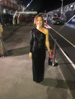 Carla Zampatti Midnight In Paris Sequin Gown Black Size AU 6 for rent on The Volte - image 2