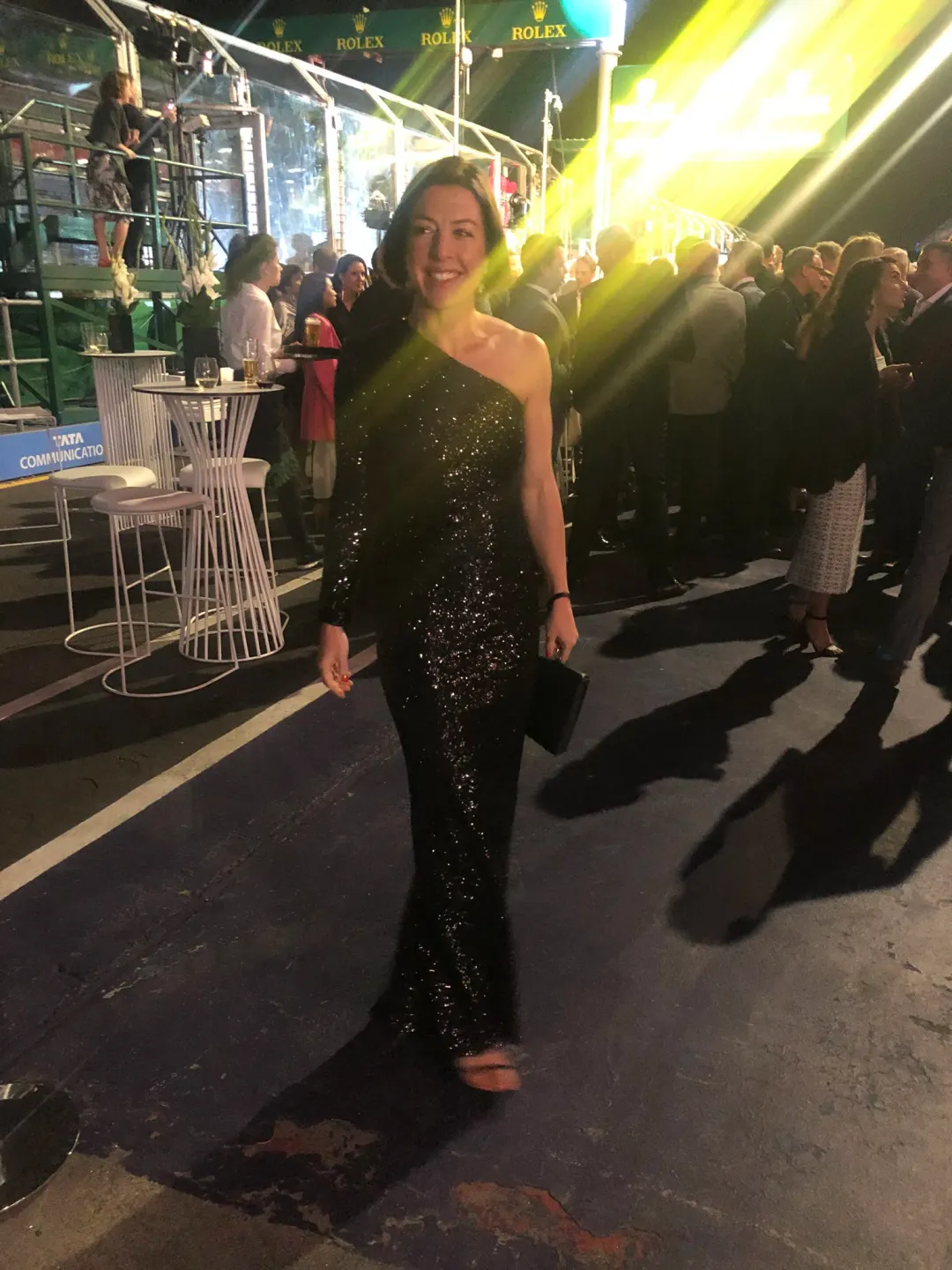 Carla Zampatti Midnight In Paris Sequin Gown Black Size AU 6 for rent on The Volte - main image