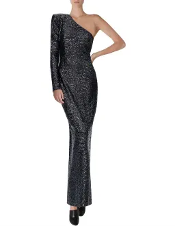 Carla Zampatti Midnight In Paris Sequin Gown Black Size AU 6 for rent on The Volte - image 1