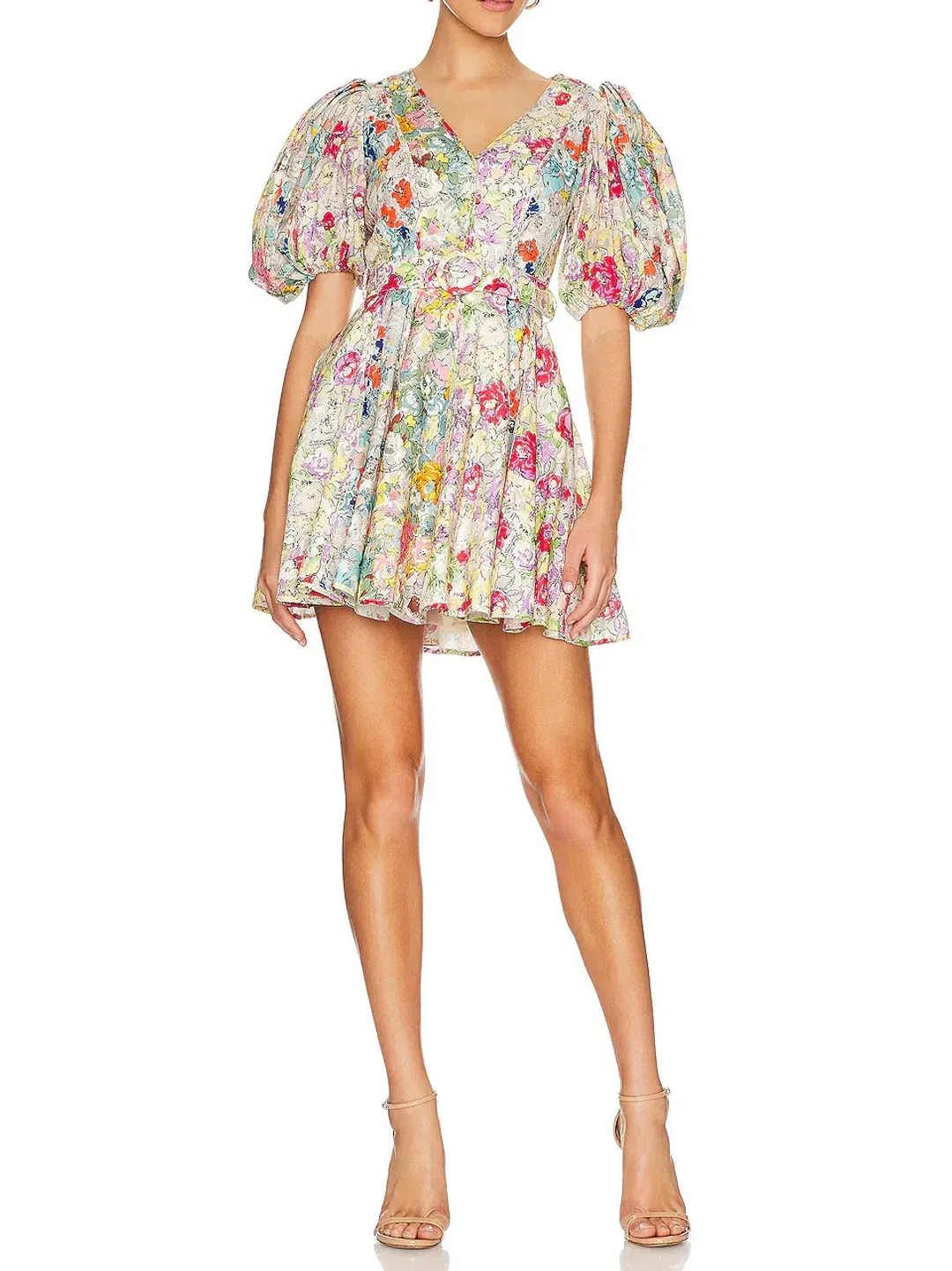 Zimmermann Clover Panelled Mini Dress Spliced Floral Size 1 / Au 10 for rent on The Volte - main image