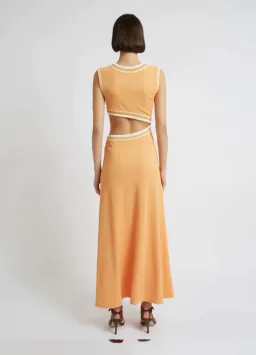 Christopher Esber Skewed Neck Multi Bind Dress Orange Size AU 8 for rent on The Volte - image 2