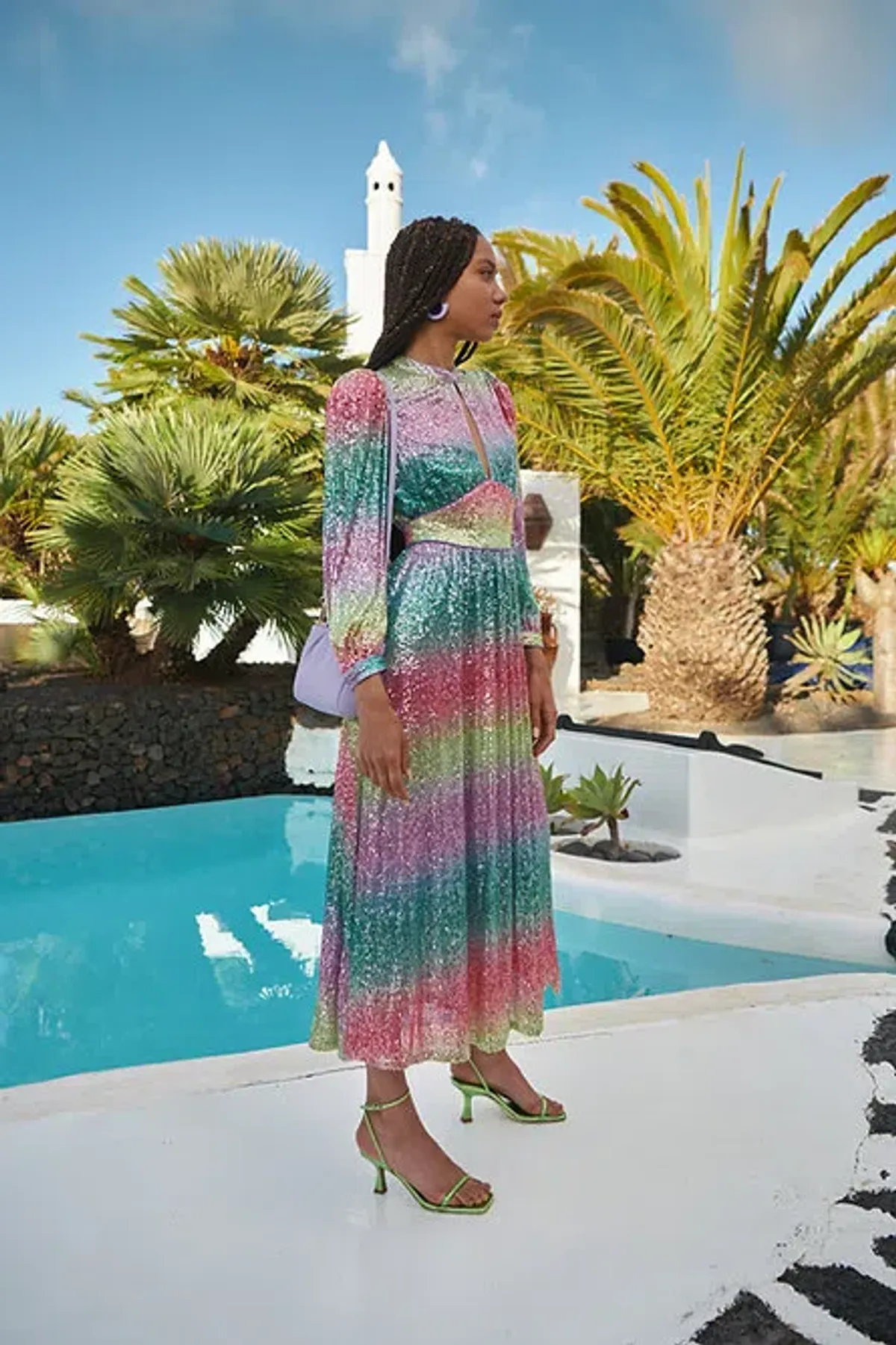 CeliaB Cuarzo Sequin Dress Midi Multi - Image 3