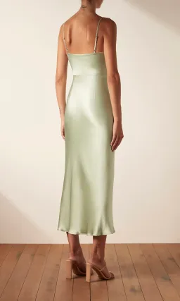 Shona Joy Felicity Lace Up Midi Dress Green Size AU 8 for rent on The Volte - image 2