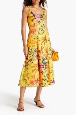 Zimmermann Tropicana Cut Out Midi Dress Yellow Size 1 / AU 10 for rent on The Volte - image 1