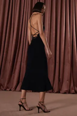 Misha Elspeth Midi Dress- Midnight Blue Size AU 8 for rent on The Volte - image 2