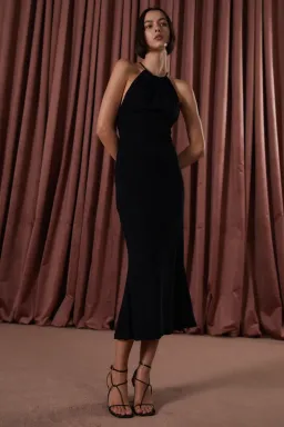 Misha Elspeth Midi Dress- Midnight Blue Size AU 8 for rent on The Volte - image 1