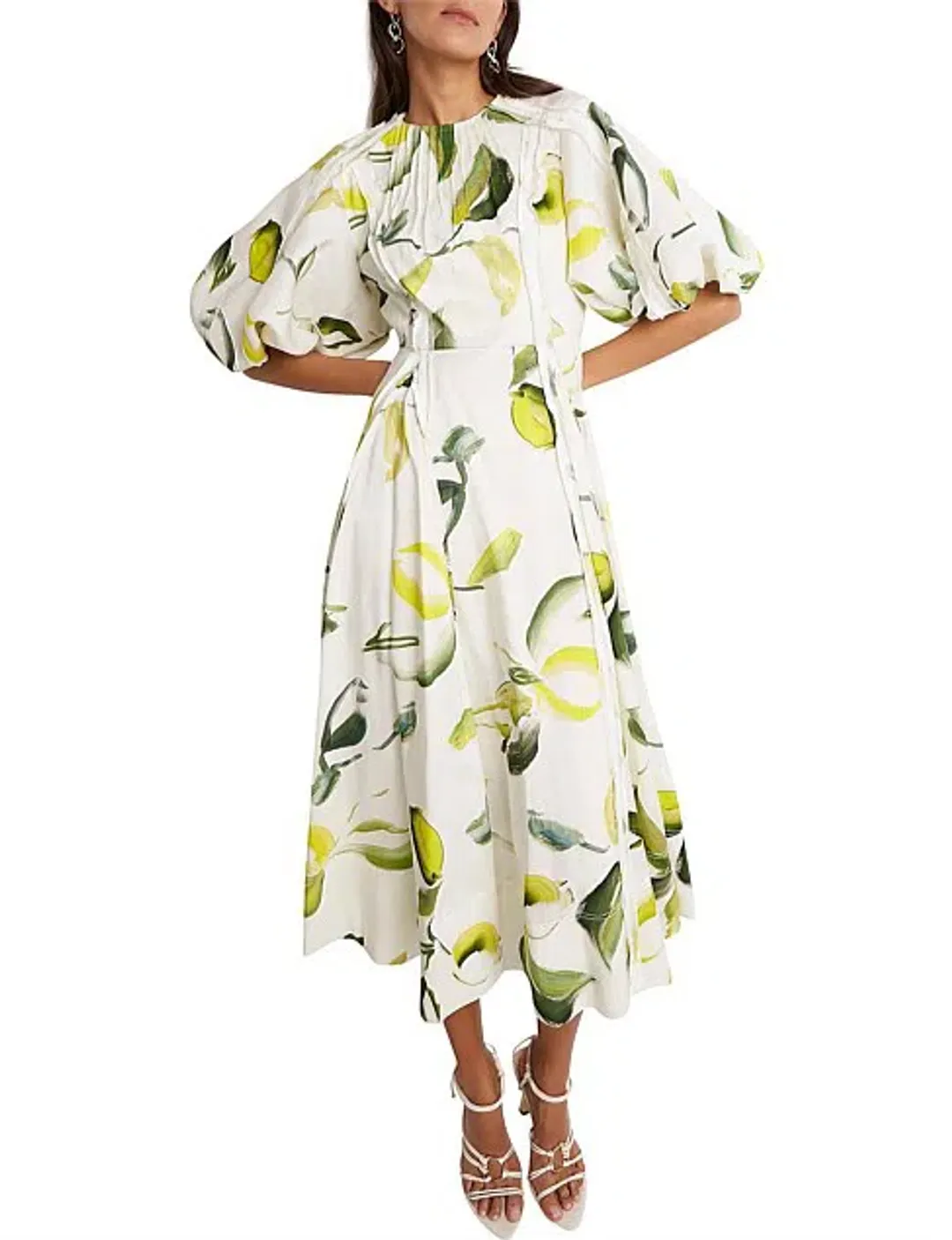 Aje Zest Midi Dress Tropical Lime Size AU 8 for rent on The Volte - main image