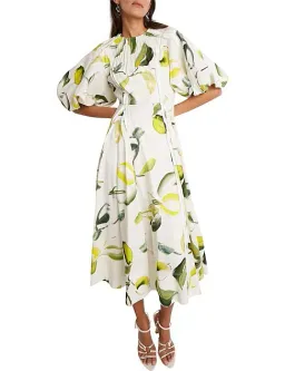 Aje Zest Midi Dress Tropical Lime Size AU 8 for rent on The Volte - image 1