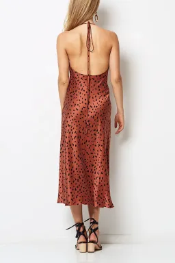 Bec & Bridge Wild Cat Silk Bias Midi Brown Size AU 10 for rent on The Volte - image 3